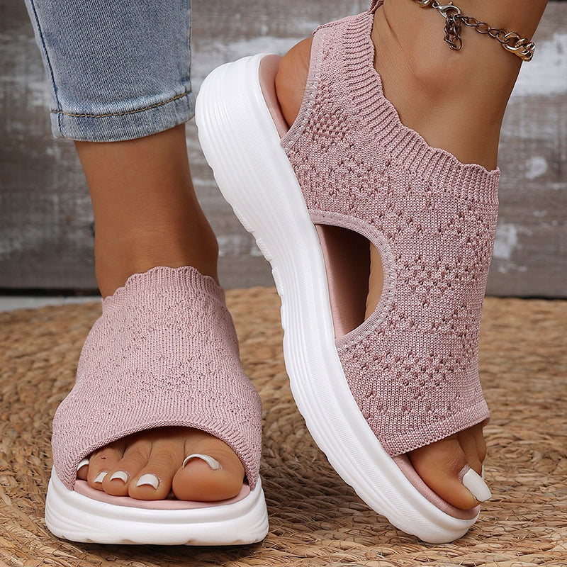 Sandales Compensées Tricot — 2ᵉ paire OFFERTE