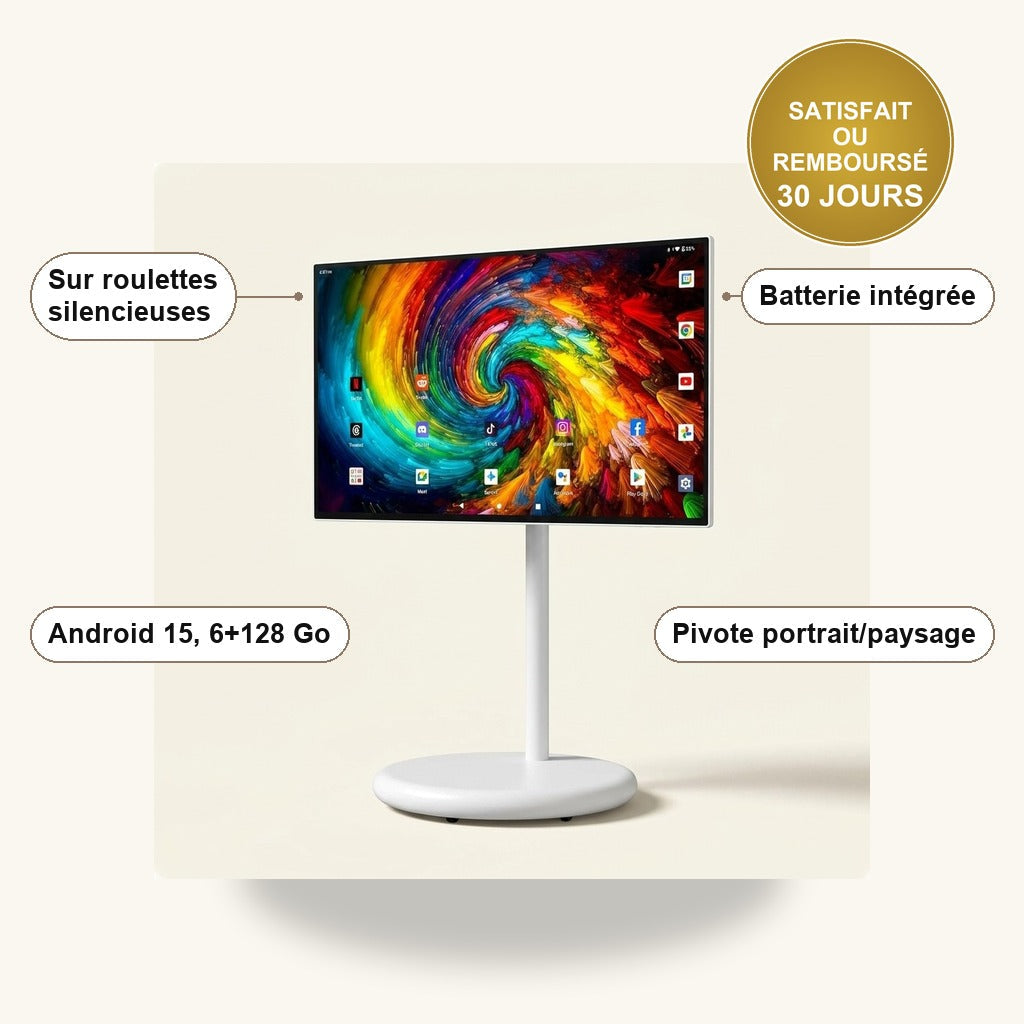 Écran Tactile Mobile 27" sur Roulettes