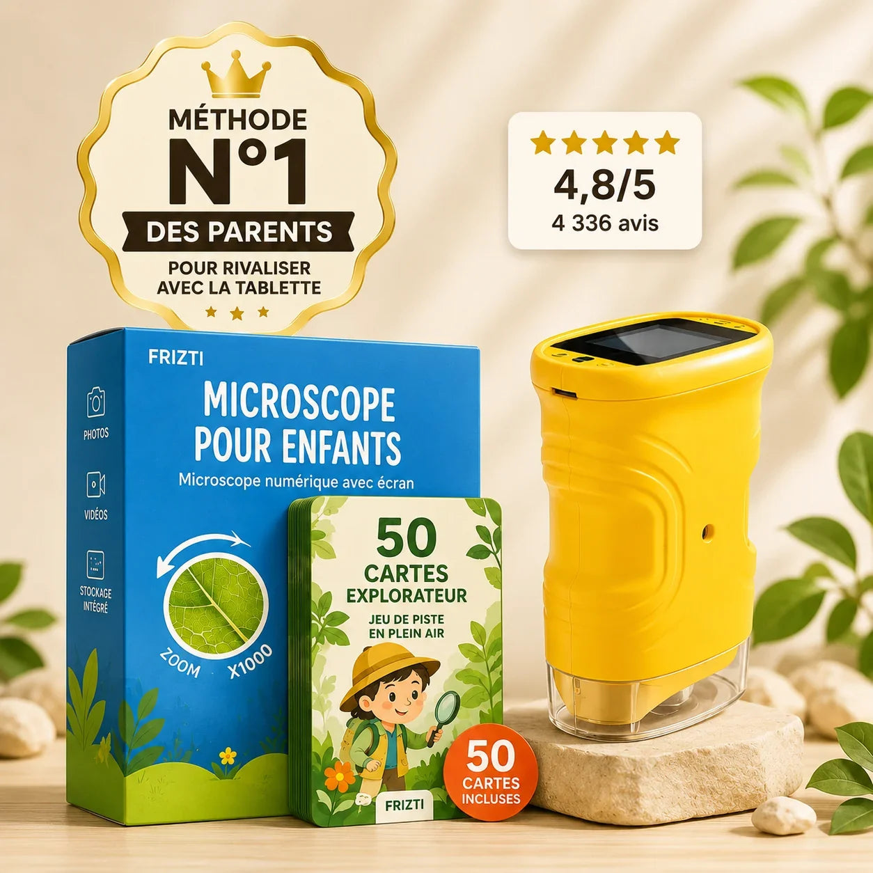 ExploraKid™ – Microscope Enfant 1000x avec Écran