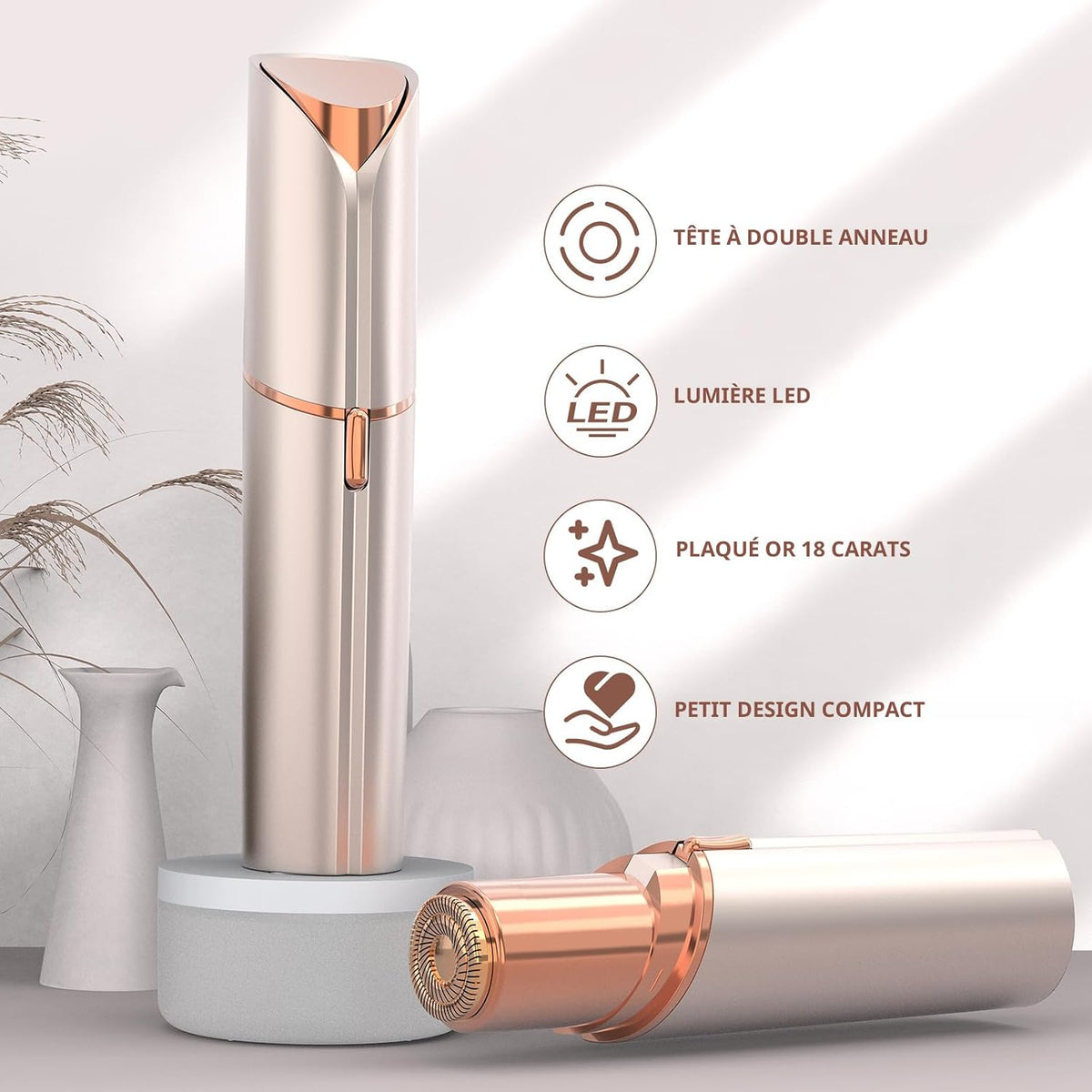 GlissEclat™ – Épilateur Visage 2-en-1 Sans Douleur
