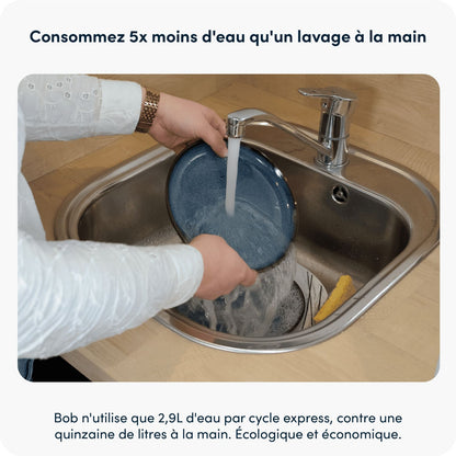 5x moins d'eau qu'un lavage à la main