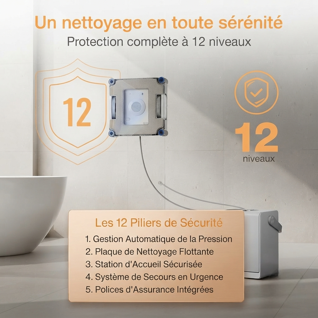 CrystalEdge™ – Robot Nettoyeur de Vitres Intelligent avec Station Multifonction