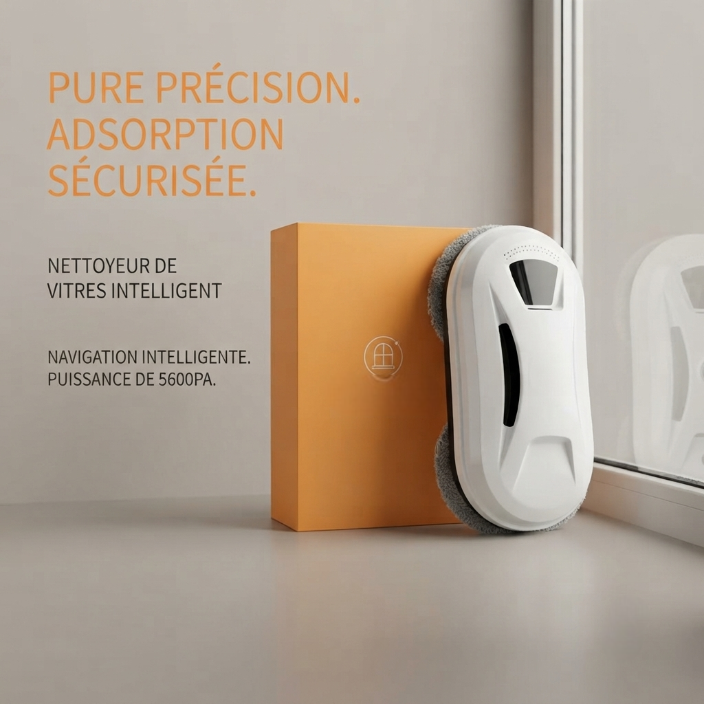 CrystalBot™ Pro – Robot Nettoyeur de Vitres Intelligent avec Télécommande