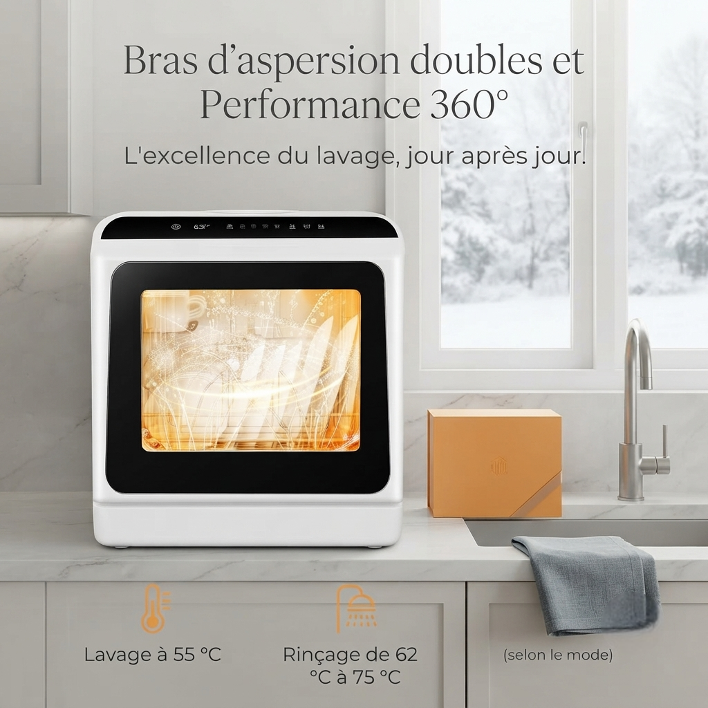 AquaNova™ | Lave-vaisselle Portable Compact Sans Installation