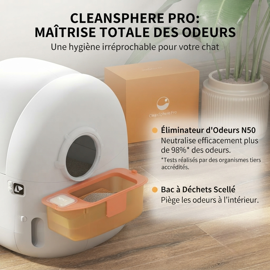 CleanSphere Pro - Litière Automatique Intelligente pour Chats