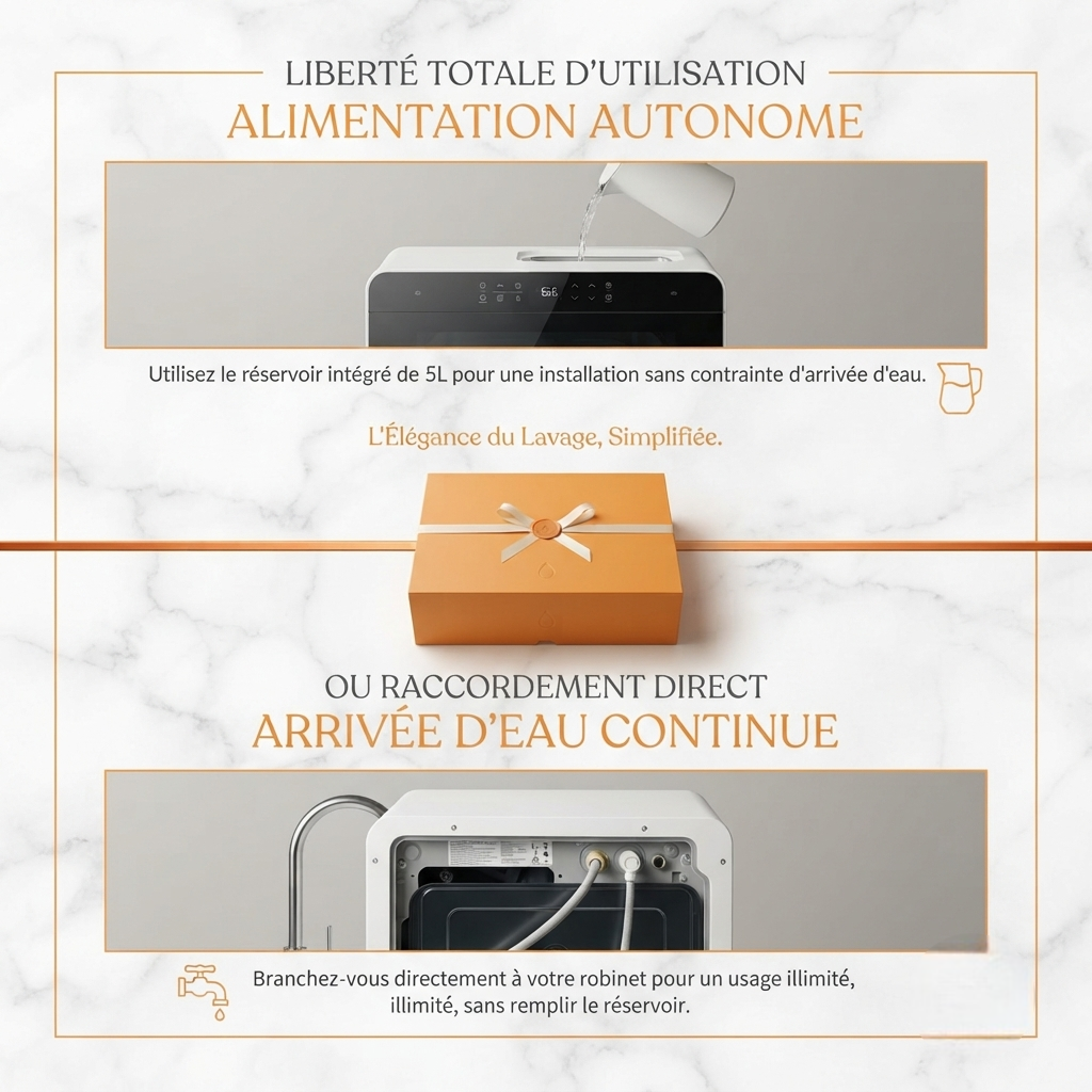 AquaNova™ | Lave-vaisselle Portable Compact Sans Installation