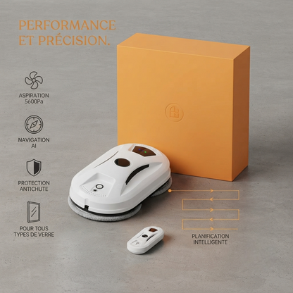 CrystalBot™ Pro – Robot Nettoyeur de Vitres Intelligent avec Télécommande