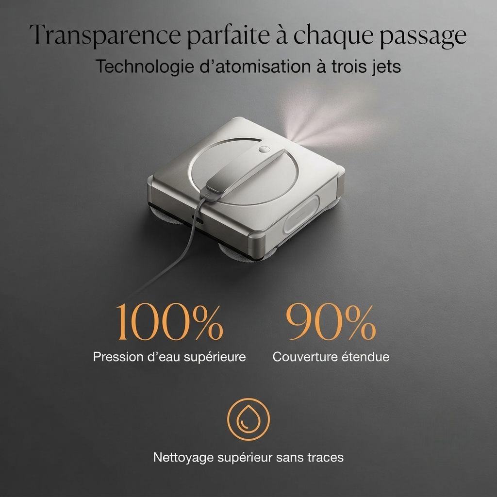 CrystalEdge™ – Robot Nettoyeur de Vitres Intelligent avec Station Multifonction