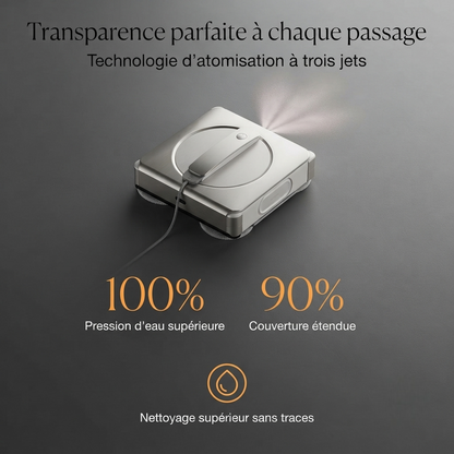 CrystalEdge™ – Robot Nettoyeur de Vitres Intelligent avec Station Multifonction