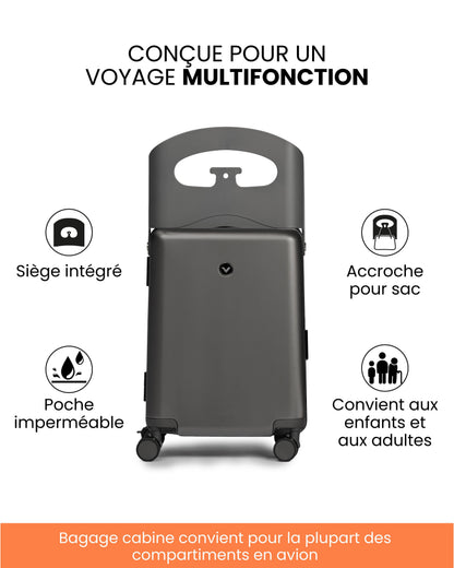 KiddyRide™ – Valise Cabine avec Siège Enfant Intégré