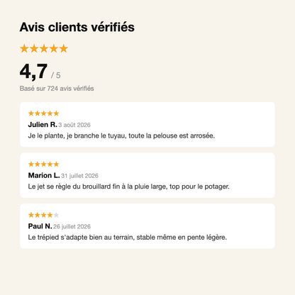 Arroseur Rotatif sur Trépied