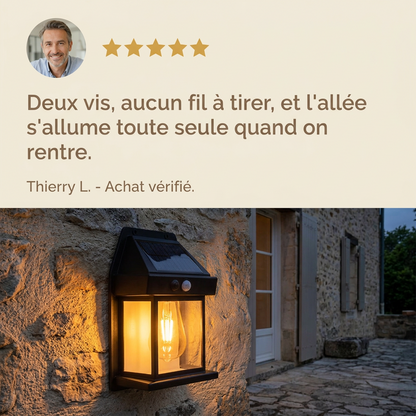 Avis client vérifié 5 étoiles — LuxWall – Applique Murale Solaire à Détecteur