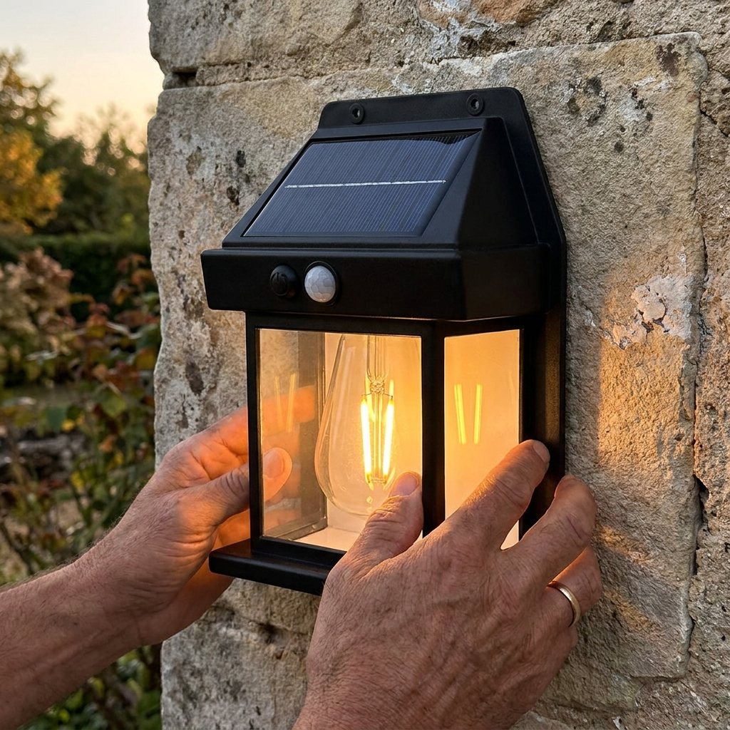 LuxWall – Applique Murale Solaire à Détecteur en situation
