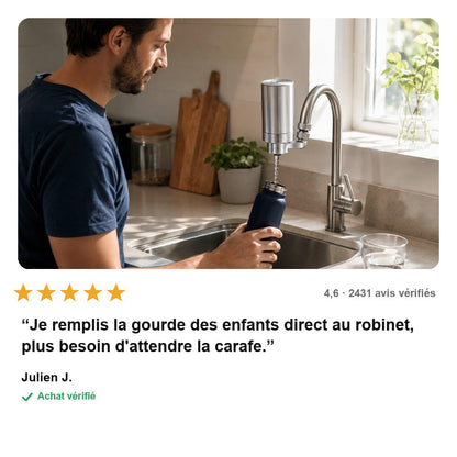 PuroTap™ – Filtre à Eau sur Robinet en Inox