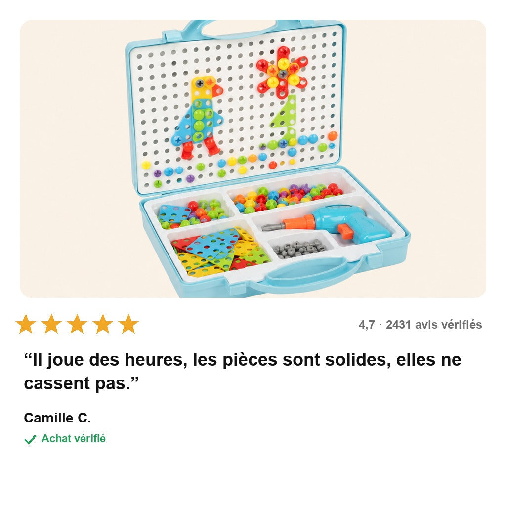 avis — Mallette de Perçage Montessori — 204 pièces