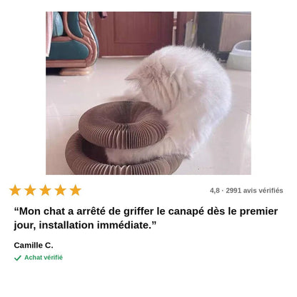 avis — GriffoBille™ – Griffoir en Carton Ondulé avec Balle pour Chat