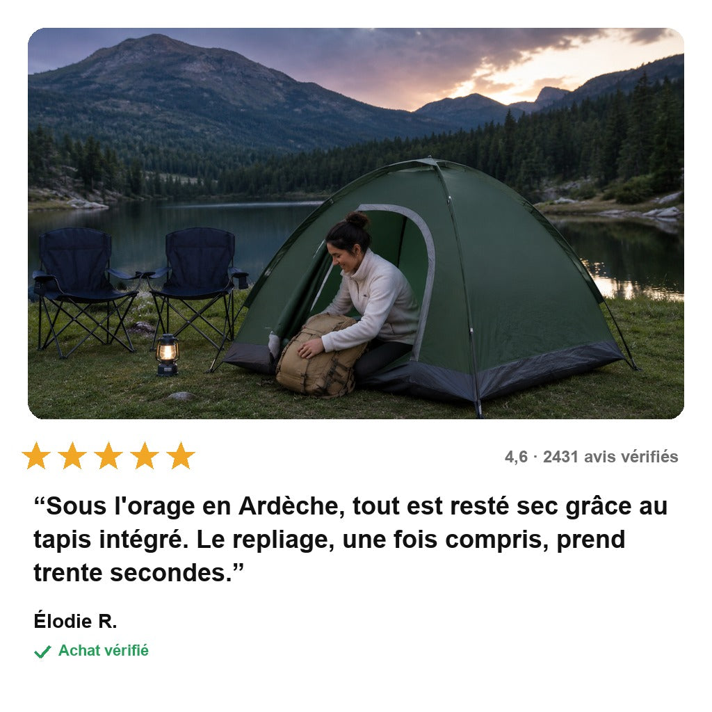 InstaCamp™ – Tente de Camping Pop-Up 3 Secondes