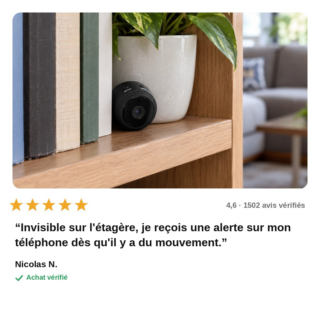 Mini Caméra Espion WiFi Full HD 1080p — Vision Nocturne