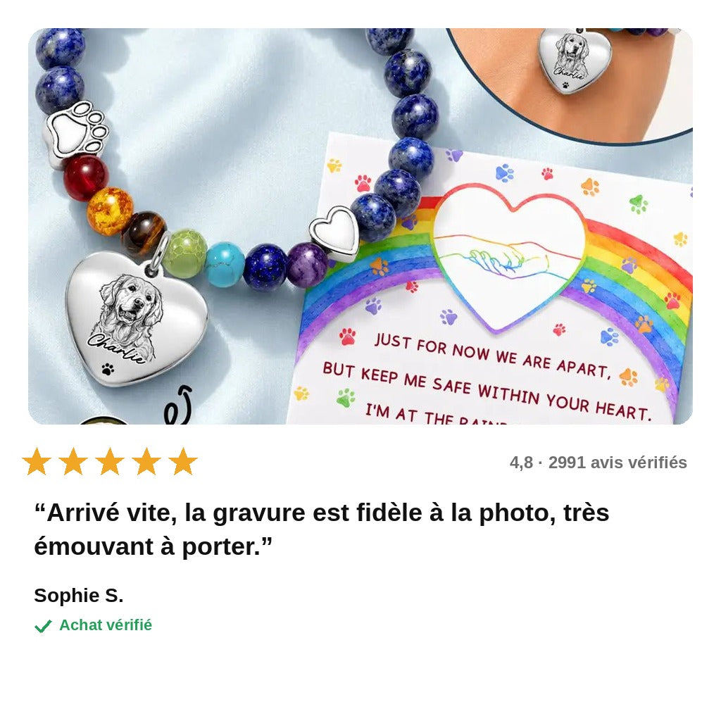 avis — Bracelet Souvenir Personnalisé Photo – Hommage à Votre Animal