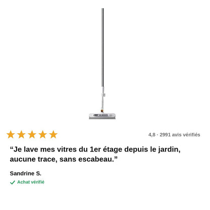 avis — Vitréo™ – Raclette Lave-Vitres Télescopique Double Face 120 cm
