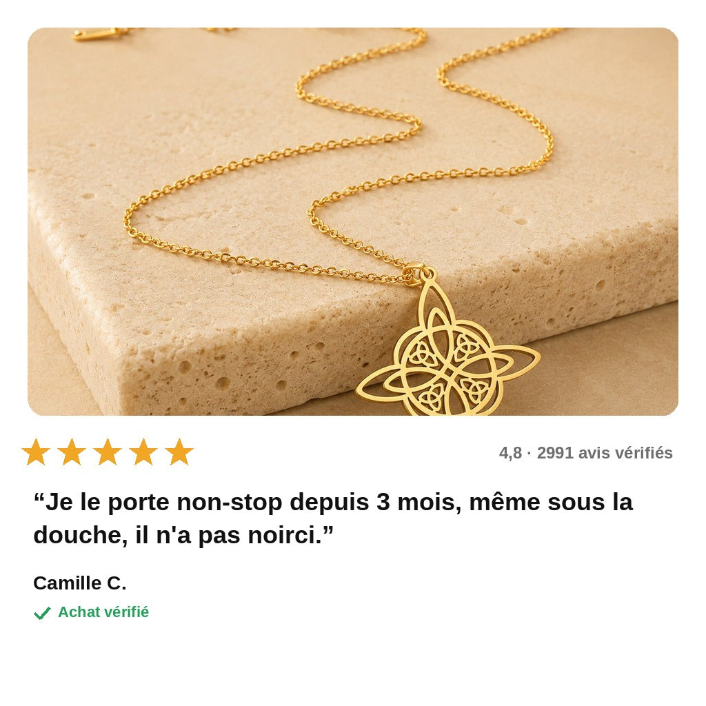 avis — Pendentif Nœud de Sorcière – Protection en Acier Inoxydable