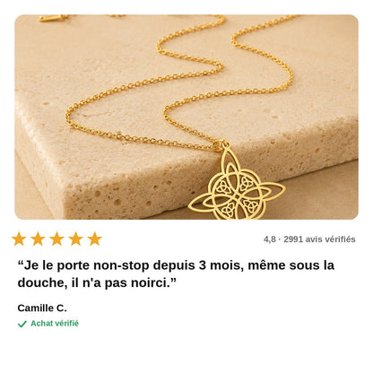 avis — Pendentif Nœud de Sorcière – Protection en Acier Inoxydable