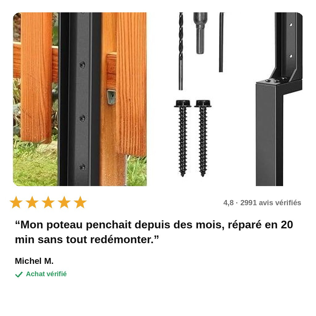 avis — AncraFix™ – Ancre de Réparation pour Poteau de Clôture