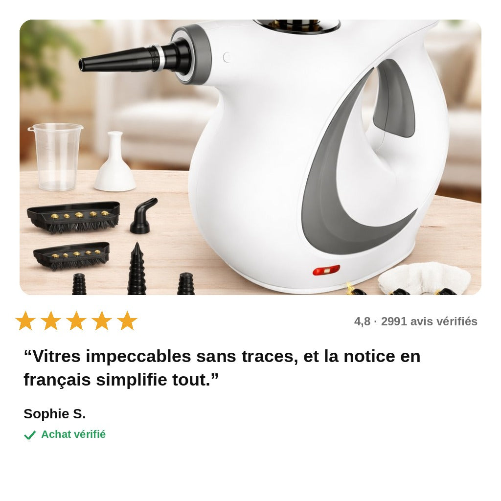 avis — VapoClean™ – Nettoyeur Vapeur Haute Pression Multisurface