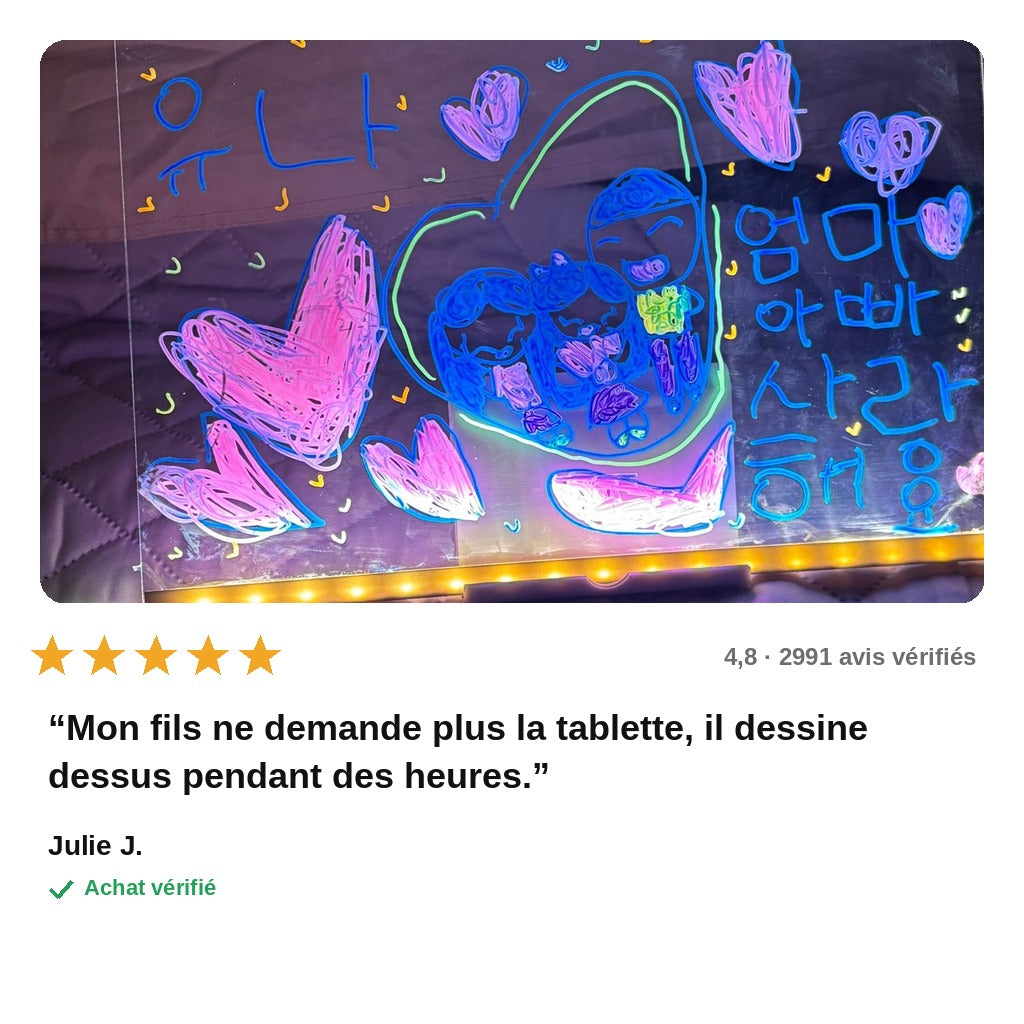 avis — LumiBoard™ – Ardoise Transparente Lumineuse pour Enfant