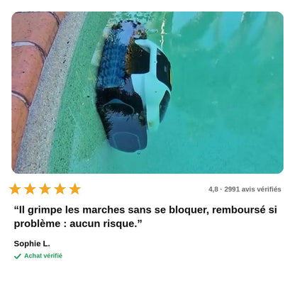 avis — Robot Nettoyeur de Piscine Automatique AquaGlide™