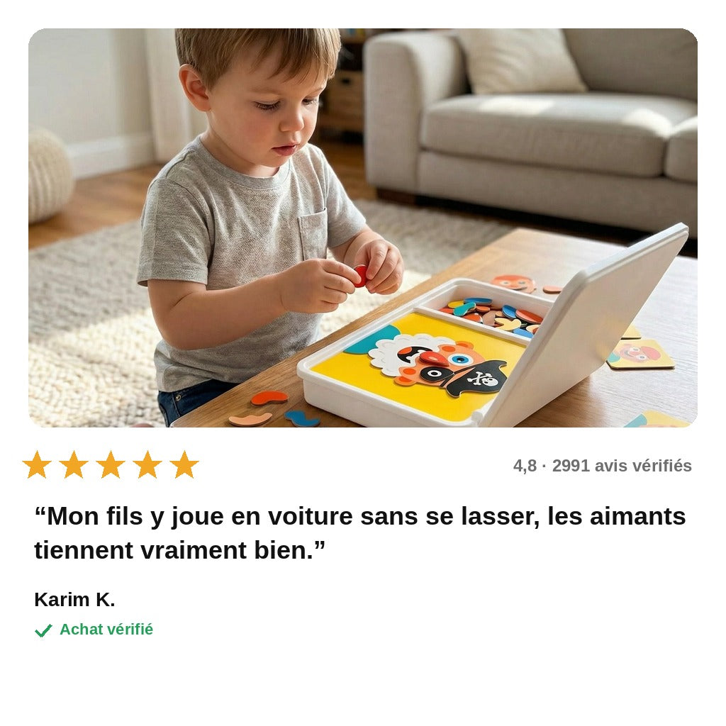 avis — MagiFace™ – Plateau Magnétique à Visages Rigolos