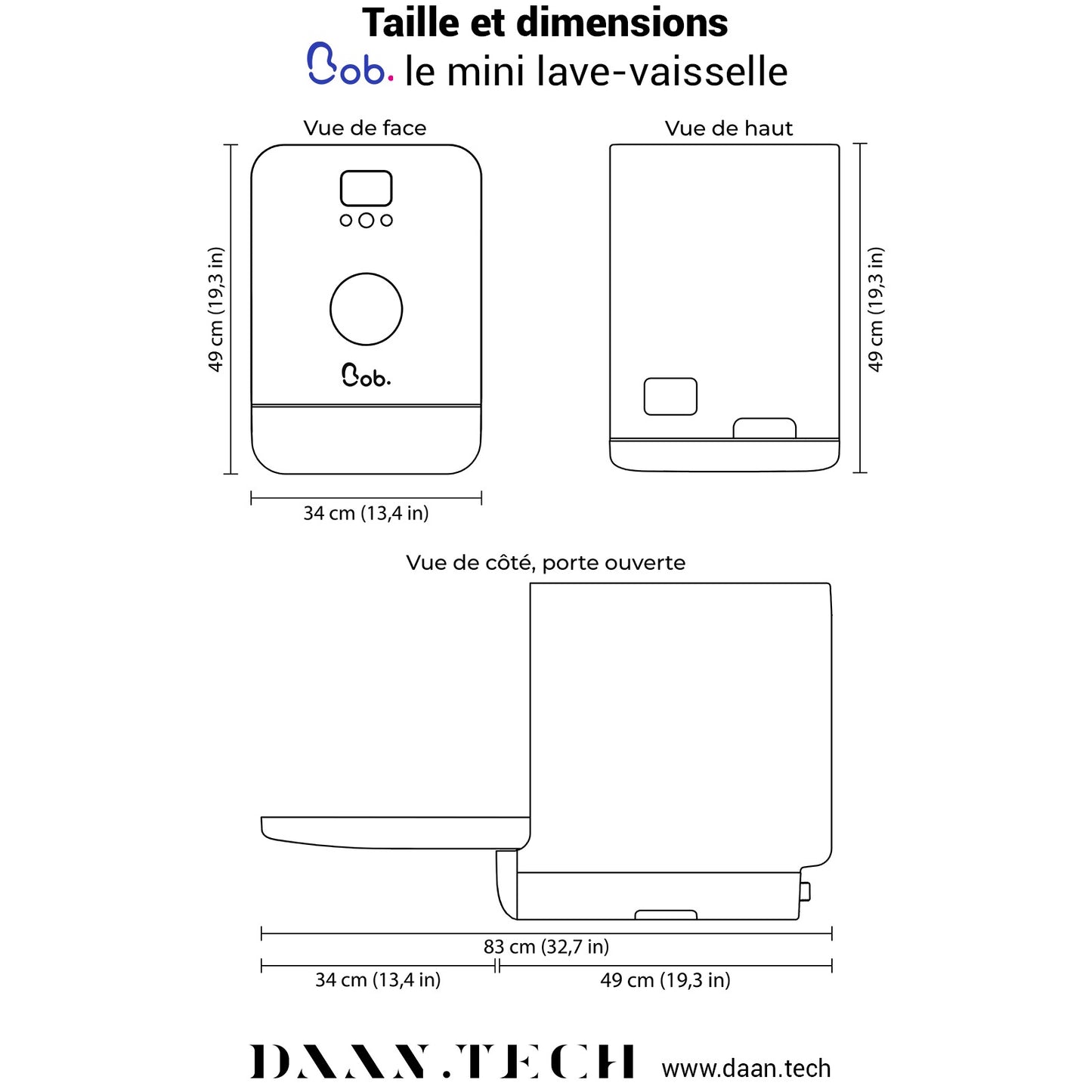 Dimensions 34 x 49 x 49 cm