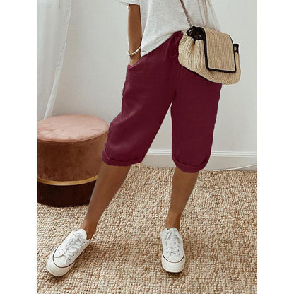 couleur Bordeaux — Pantacourt Lin & Coton Léger