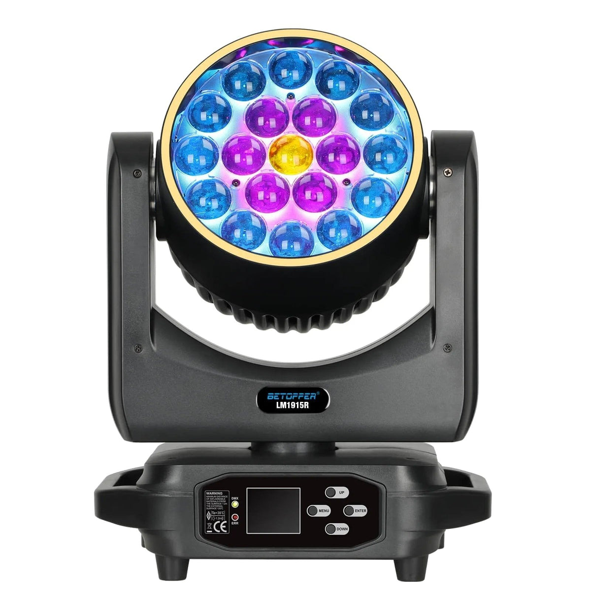 packshot — Lyre LED DJ Pro HaloPulse™ – Tête Mobile RGBW Anneau Halo 19×15W