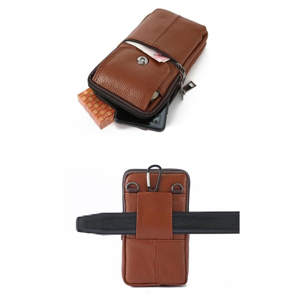situation — Pochette ceinture verticale en cuir