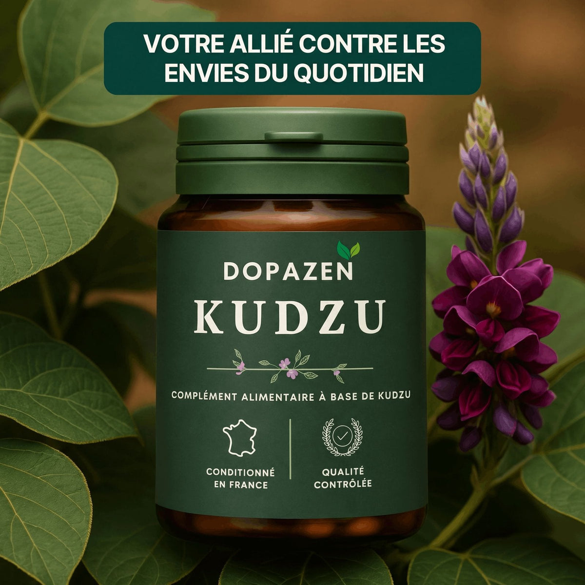 packshot — KudzuZen™ – Extrait de Racine de Kudzu, 40 mg d'Isoflavones