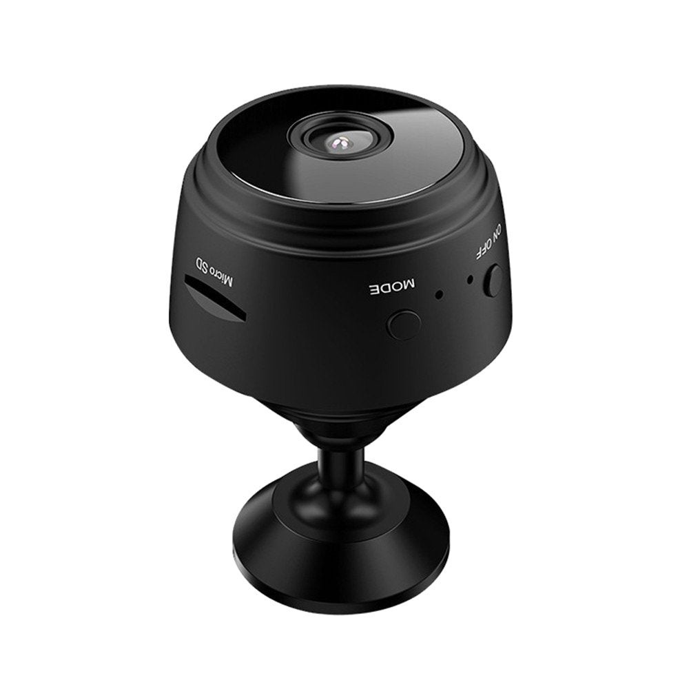 packshot — Mini caméra WiFi 1080p en galet, support réglable et câble inclus