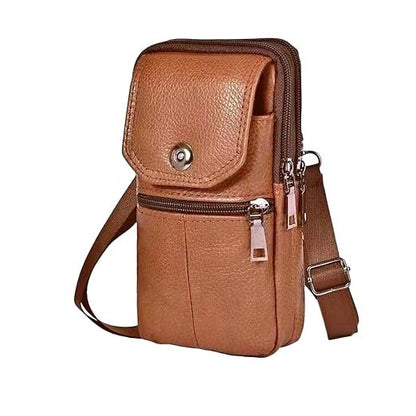 packshot — Pochette ceinture verticale en cuir