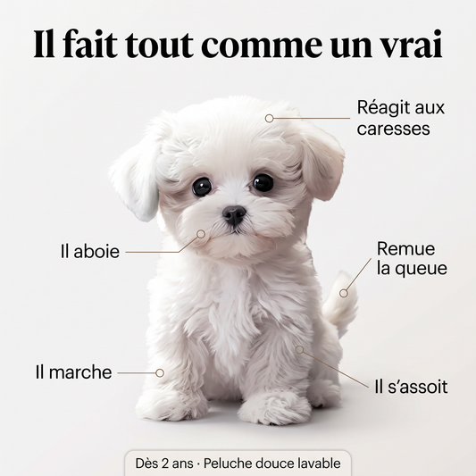 Chiot robot réaliste — il fait tout comme un vrai