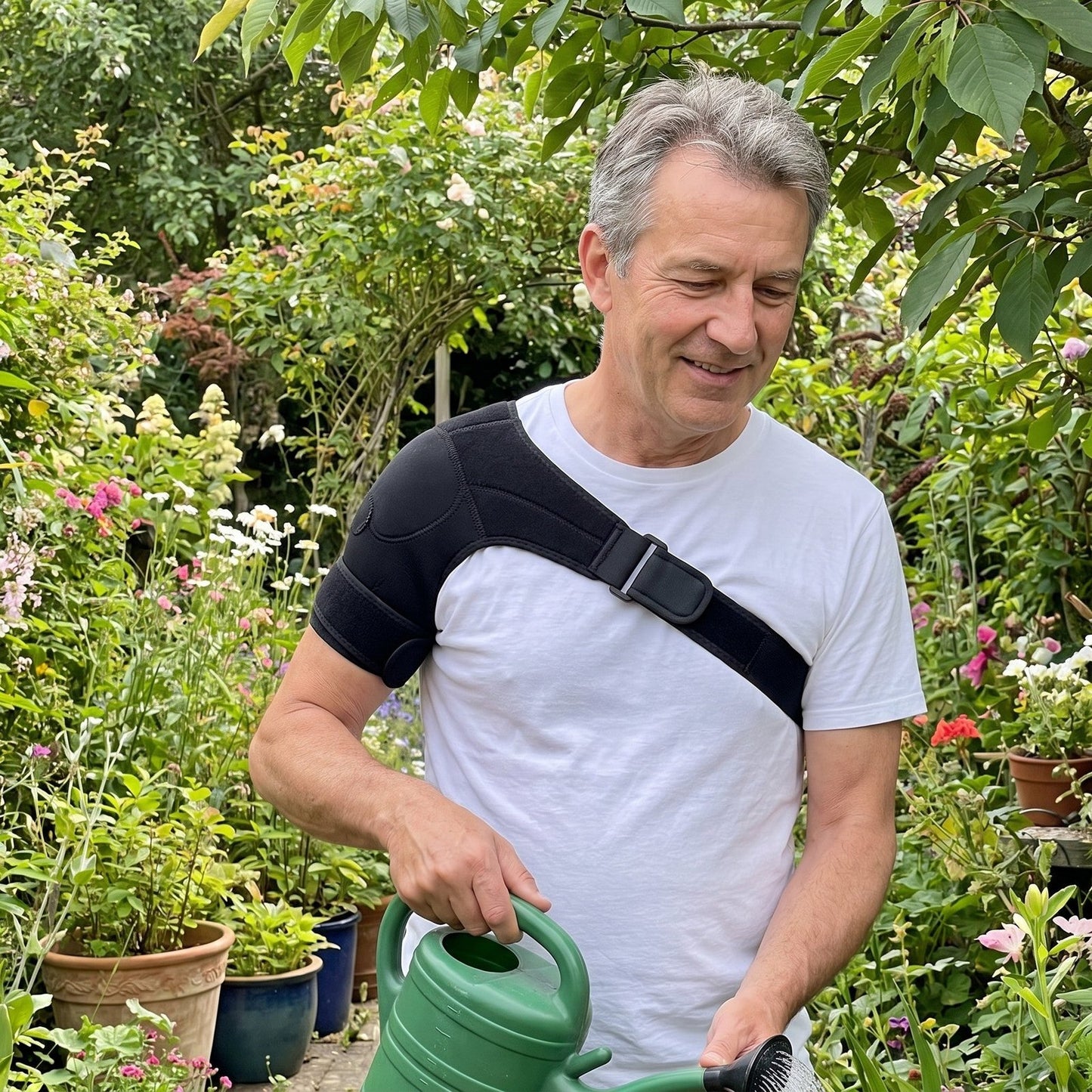 Au jardin avec l'épaulière