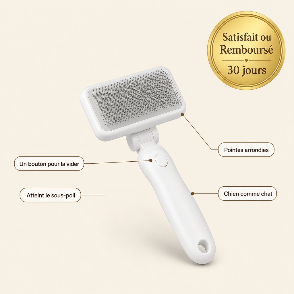 PoilStop™ – Brosse Autonettoyante pour Chien et Chat
