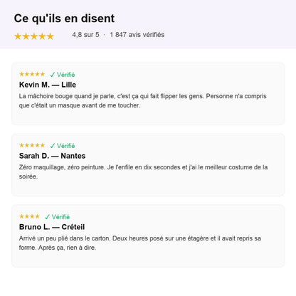 Masque Squelette Réaliste — Mâchoire Articulée