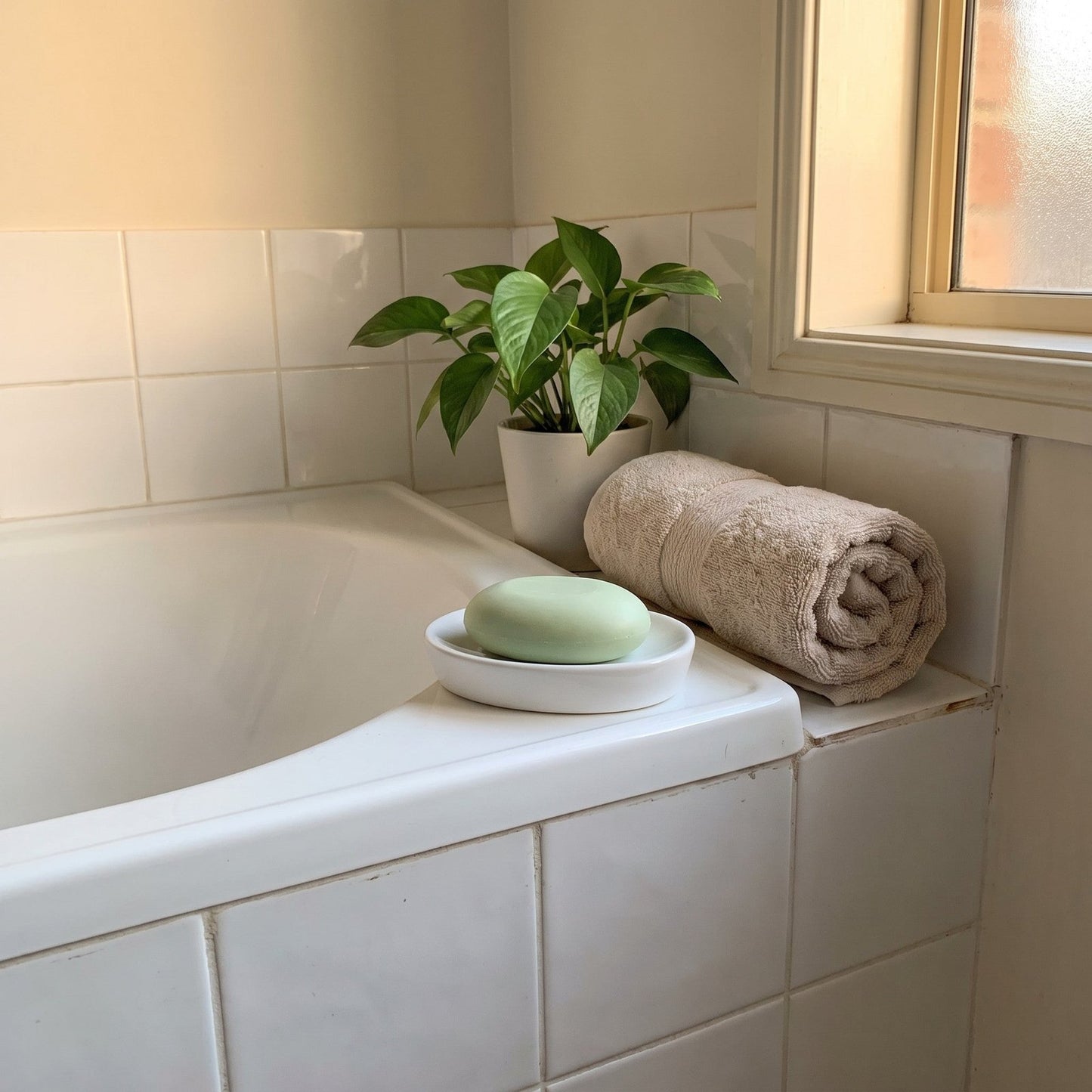Dans la salle de bain