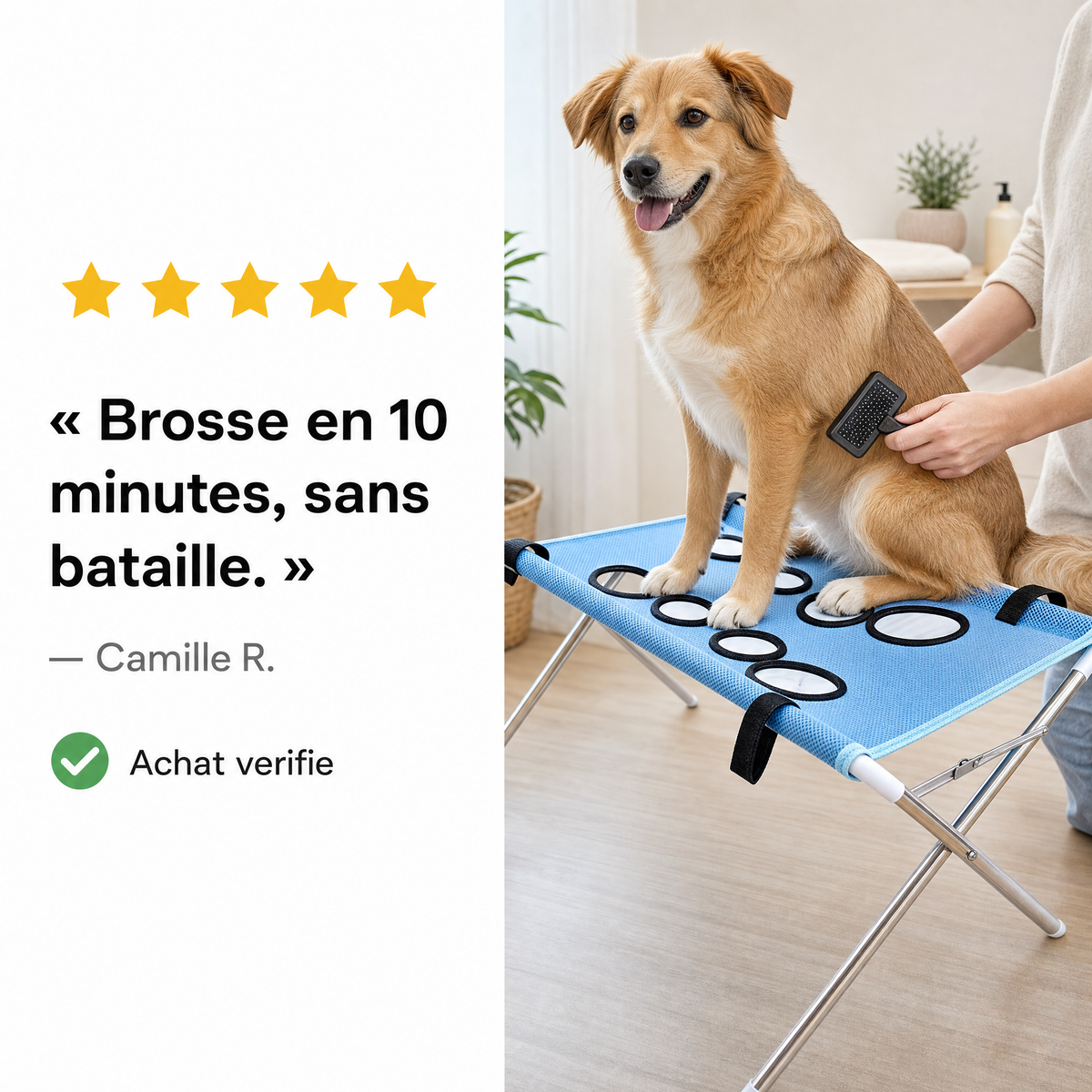 Avis client 5 etoiles table de toilettage