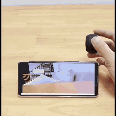 gif — Mini caméra WiFi 1080p en galet, support réglable et câble inclus