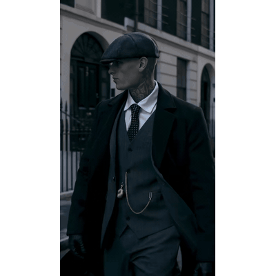 gif — Costume 3 Pièces Tweed Chevron — Style Rétro Gentleman