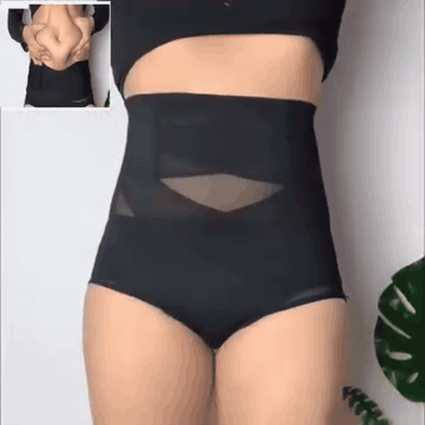 gif — Culotte Gainante Taille Haute - Ventre Plat Sans Effort