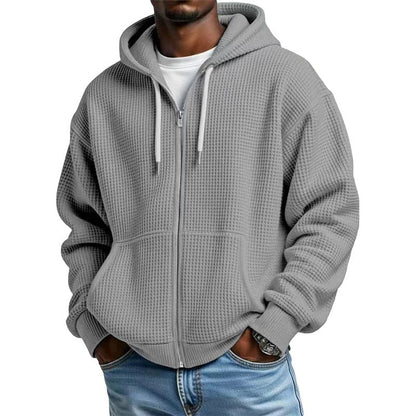 couleur Gris clair — WaffleZip™ – Sweat à Capuche Zippé Oversize