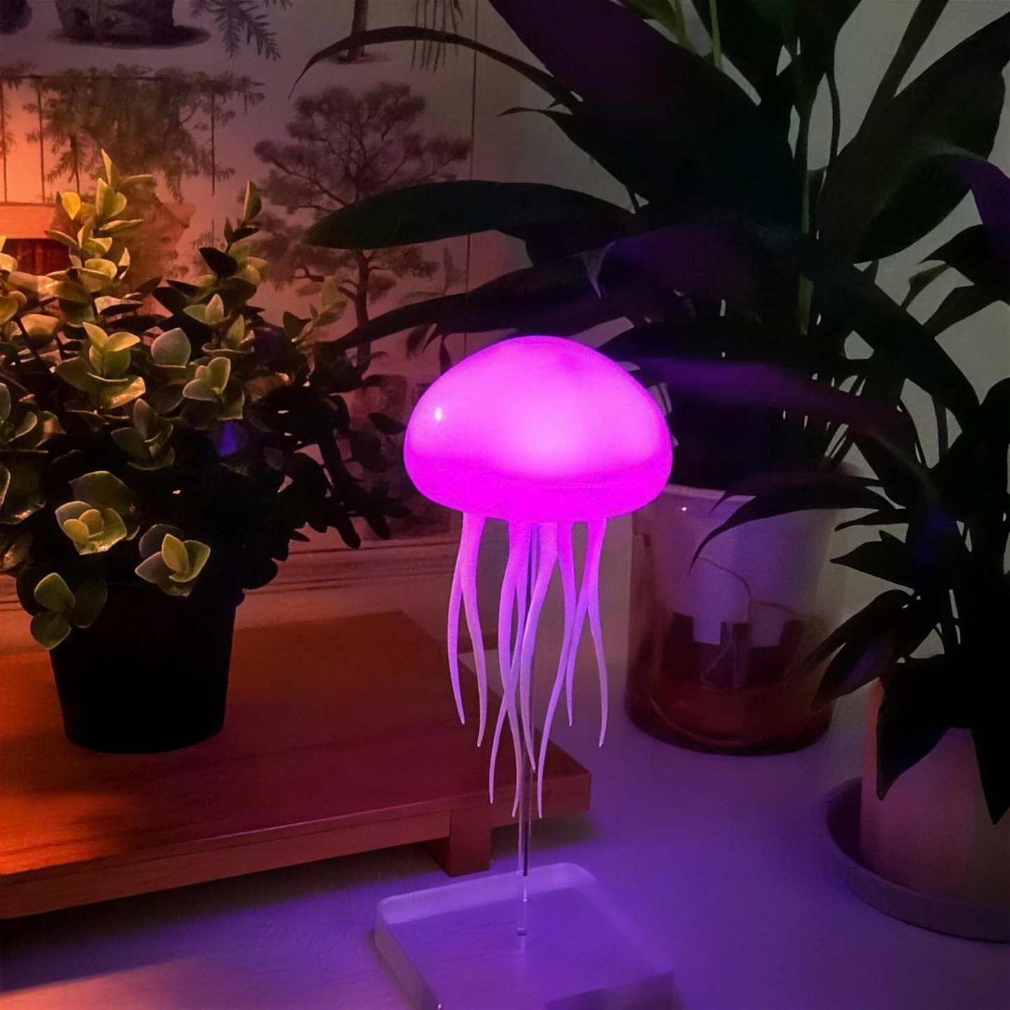 Lampe méduse rose
