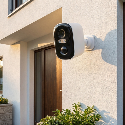 Caméra installée près de la porte d'entrée
